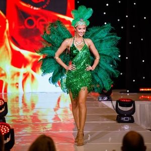 Large Green Feather Wings